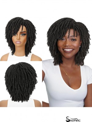 Wig Short Twist Wigs for Black Women and Men Afro Curly Synthetic Wig