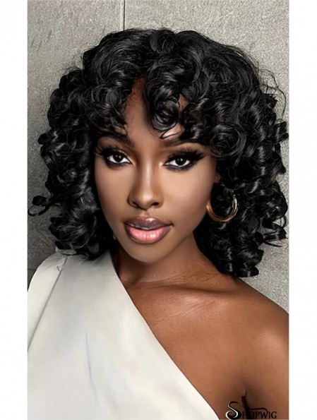 Curly Hair Wig with Bangs for Women Synthetic Wigs for African American Women