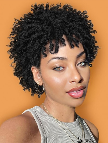 Short Wig for Black  Afro Faux Wig Heat Resistant Short Twist Braided Wigs for Black