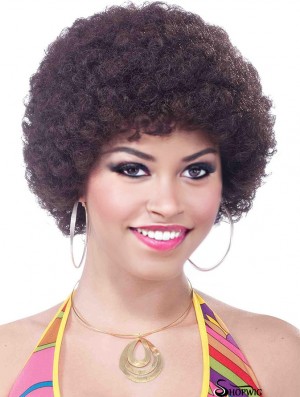 Indian Remy Capless Auburn Layered Adult Afro Wig