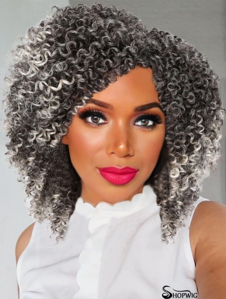 Short Kinky Curly Wigs Side Part Wig Afro Bomb Curly Wig