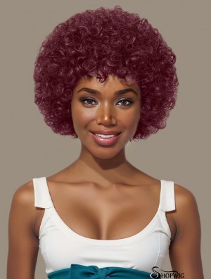 Burgundy Afro Wig Wear and Go Glueless Full Wigs for Party Full Wigs for Party