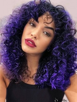 Curly Wigs for Black Women Curly Afro Wig with Bangs