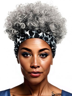 Grey wigs for black women Salt and pepper headband wig