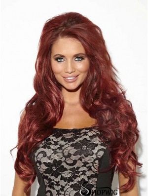 Wavy Synthetic Red Long Popular 3/4 Wigs