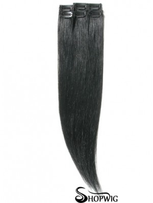 Amazing Black Straight Remy Human Hair Clip In Hair Extensions