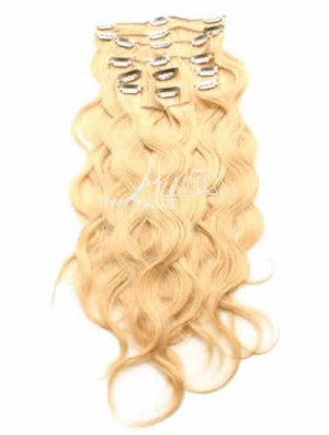 Ideal Blonde Curly Remy Human Hair Clip In Hair Extensions