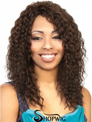 Long Brown Wavy With Bangs Beautiful African American Wigs