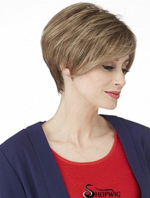 Ideal 6 inch Straight Blonde Boycuts Short Wigs