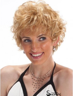 Capless Blonde 8 inch Cropped Boycuts Synthetic Wigs