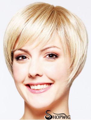 Hairstyles 8 inch Straight Blonde Layered Short Wigs