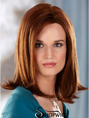 Shoulder Length Without Bangs Straight Auburn Great Synthetic Wigs