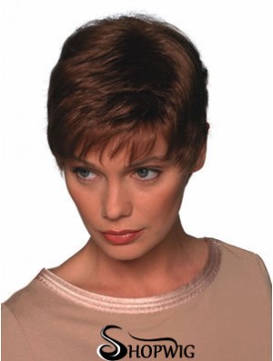 Boycuts Straight Auburn Capless Soft Short Wigs