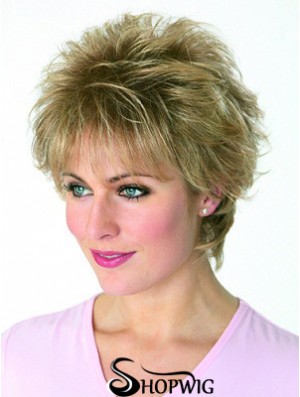 Boycuts Wavy Blonde Capless Cheapest Short Wigs