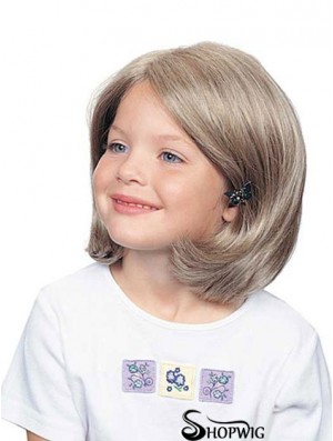 Wavy Chin Length Synthetic 100% Hand-tied Kids Wigs