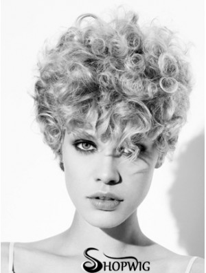 Capless Grey Short Curly 8 inch High Quality Fashion Wigs