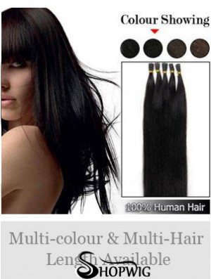 Black Straight Stick/I Tip Hair Extensions