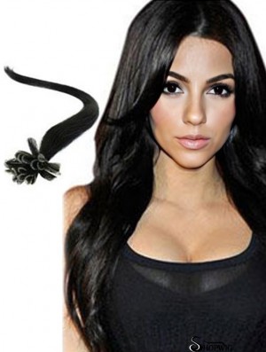 Black Straight Fabulous Nail/U Tip Hair Extensions