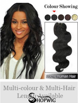 Wavy Remy Human Hair Black Perfect Weft Extensions