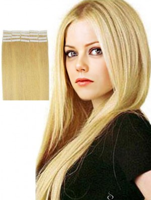 Blonde Straight No-Fuss Remy Human Hair Tape In Hair Extensions