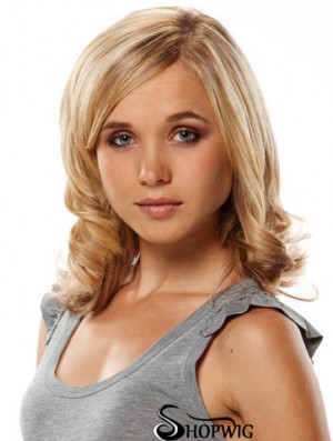 Great Blonde Curly Remy Human Hair Clip In Hair Extensions